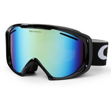 Oaklans 頂級滑雪板滑雪護目鏡 M7, 鏡框(黑色) + 鏡片(藍金色鍍膜)