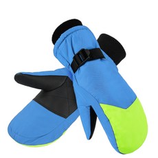 NAYASTYLE 冬季用連指保暖手套 DJRO-30-5, 藍色 + 綠色