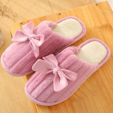 保暖毛絨情侶室內拖鞋, 紫色, 240~245