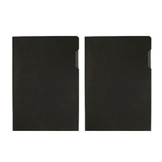 L型皮革文件夾 V1, 黑色, 2入