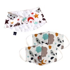 口罩 2入+超細纖維圍兜