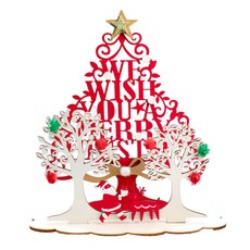 12000 雷射木頭立體裝飾卡, 紅色, 1個