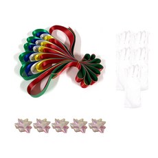 剪綵儀式設備 剪綵儀式 剪綵帶 成品 剪綵手套 裝飾緞帶 5人份套組, 混合色, 1套