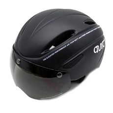 quic+ 自行車安全帽 FVU-111+可拆式護目鏡, 黑色