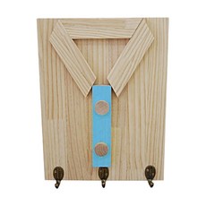 EaseHeim 衣領造型松木衣架, 藍色, 1個