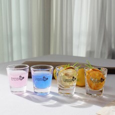 愛酒圓形燒酒杯 4種組, 1套, 單色