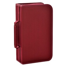 JS Mall 簡約便攜式CD DVD媒體收納盒, 酒紅色, 1個