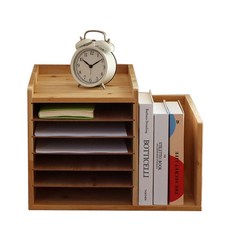 4MERIT 杉木書架型文件盒, 7層, 木質