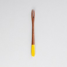 칠몽 금수강산 옻칠 나무 티포크, 노랑, 1개