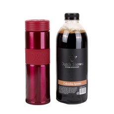 Thesoulbean 哥倫比亞特選冰滴咖啡 1000ml+保溫瓶組 酒紅色, 1套