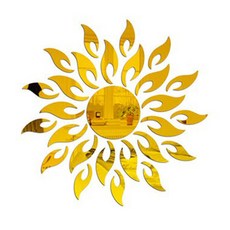 室內裝潢壓克力鏡 安全亮點黏貼式牆壁裝飾 室內裝飾品, 金色