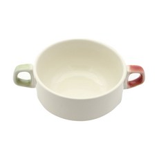 韓國製現代陶瓷雙耳湯碗 250ml, 混合顏色, 1個