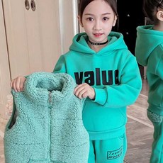 엣지랜드 아동용 포그니 양털조끼 상하복 3종 세트