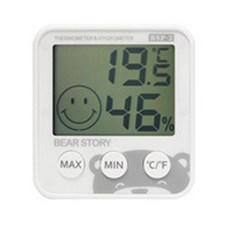 Karnik Bear Story 數字多功能溫濕度計 BSP-3, 白色的, 1個
