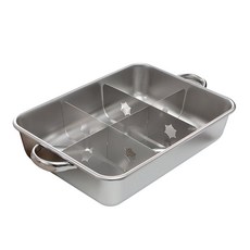 雙耳不鏽鋼分格關東煮鍋, 29 x 21 x 7 厘米, 單色