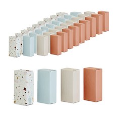 아이브릭 뉴 폴드 이지 종이 벽돌블록 4종 x 10p 세트, Oriental Pink, Ivory, Baby Blue, Terrazzo, 1개
