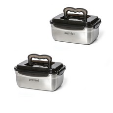 키친아트 스텐304 프리미오1 전해 무연마 김치통 2호, 3.6L, 2개