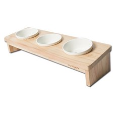 DING DONG PET 寵物經典陶瓷原木餐桌組 3口, 混合色, 1套