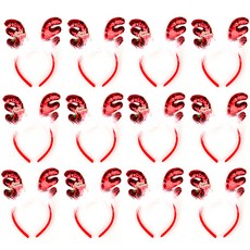 派對朋友 亮片羽毛魯道夫髮箍, 混合顏色, 12個