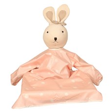 Jinirang 一體式防水長袖吃飯餐墊圍兜, Dot Pink, 1入