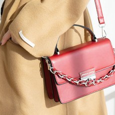 FROM HEAVEN 女款轉扣鍊條斜背包 H716 Mini, 葡萄酒