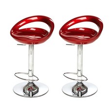 도리퍼니처 타원 사출 바텐 의자 2p, 레드