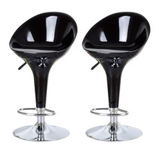 도리퍼니처 사출 발걸이형 바텐 의자 대 2p, 블랙