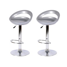 도리퍼니처 타원 사출 바텐 의자 2p, 실버