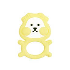 유비맘 캐릭터 실리콘 치아발육기, 노꼭지, 옐로우, 1개