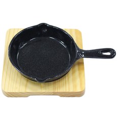 IH感應爐適用單柄鑄造平底鍋+木質底座, 23厘米, 1套