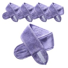 A'hope 固定頭髮魔鬼氈洗臉髮帶, 紫色, 5個