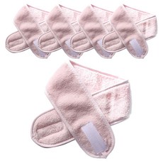 A'hope 固定頭髮魔鬼氈洗臉髮帶, 寶寶粉, 5個