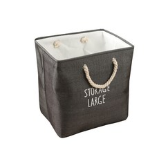 All Nine 棉麻洗衣籃 L, 黑色, 1個