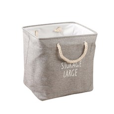 All Nine 棉麻洗衣籃 L, 灰色, 1個