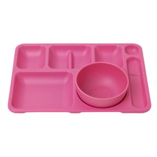 嬰兒用餐盤組, 粉色, 分隔餐盤+碗