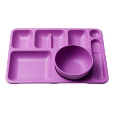 嬰兒用餐盤組, 紫色, 分隔餐盤+碗