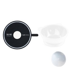 Design&Ku 嬰兒矽膠吸盤碗+蓋子+固定墊, 白色（容器），黑色+灰色（墊）