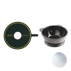 Design&Ku 嬰兒矽膠吸盤碗+蓋子+固定墊, 黑色（容器），綠色+黃色（墊）