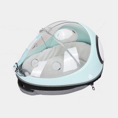 언더독 반려동물 우주선 에그포켓 이동가방 백팩, 연하늘, 1개
