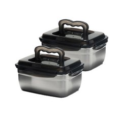 Kitchen-Art 不鏽鋼手提泡菜保鮮盒 1號, 2.45L, 2個