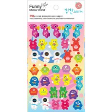 퍼니스티커 칭찬스티커 95 x 150 mm 7p, 80-09 외계인, 15개