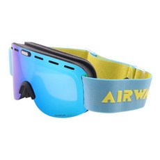 AIRWALK 三重泡沫鏡板滑雪鏡 AW-622 + 硬殼, 啞黑+藍鏡