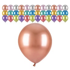 PartyPang 鍍鉻圓形氣球 13cm, 混合顏色, 100個