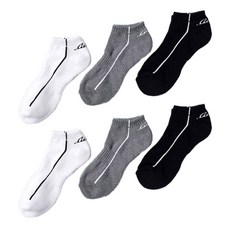 LICATA 男款高爾夫球襪組 3雙, 黑色、白色、灰色