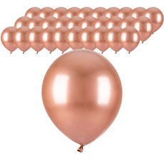 PartyPang 金屬色圓形氣球 30cm, 玫瑰金, 50個