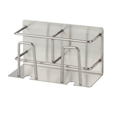 Bonaem 不鏽鋼雙格漱口杯架, 不鏽鋼, 1個
