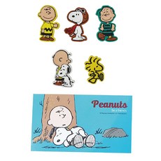 Peanuts 史努比角色冰箱磁鐵 5入 + 明信片組, 隨機出貨, 1套