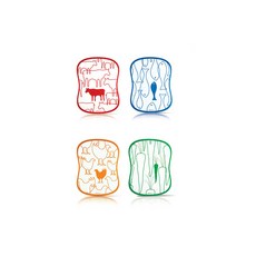 siliconezone 防滑徽章砧板4件套 SZ12KS11730AA, 混色