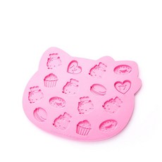siliconezone Hello Kitty 巧克力冰塊模具 SZ13OM11897AA, 粉紅色, 1個