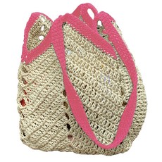 iHanco 藤編鉤針手提包DIY組, 1套, 010珊瑚粉色